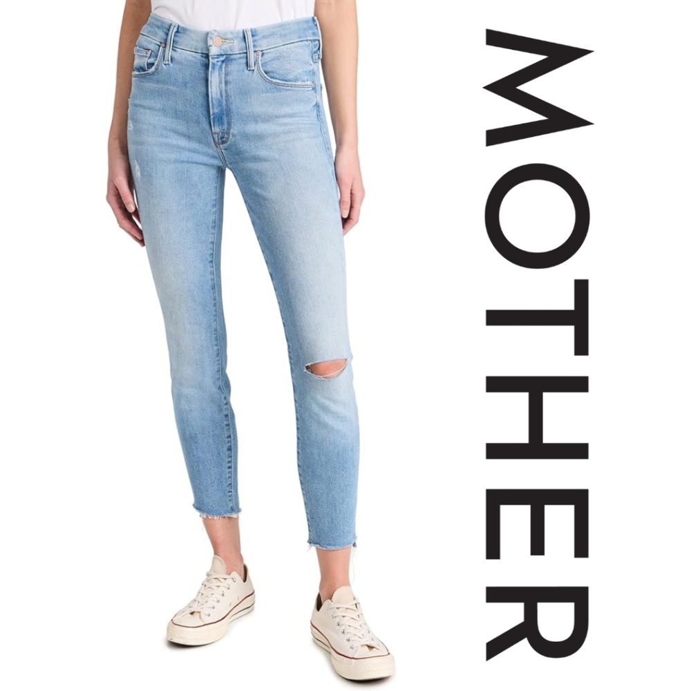 MOTHER - The Looker Step Ankle Fray Jeans, Despite Differences, Blue, Size 27 - Picture 3 of 3